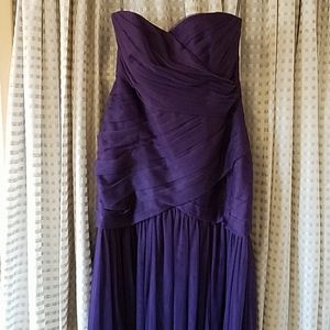 White by Vera Wang Purple Strapless Prom Wedding Gown Size 4